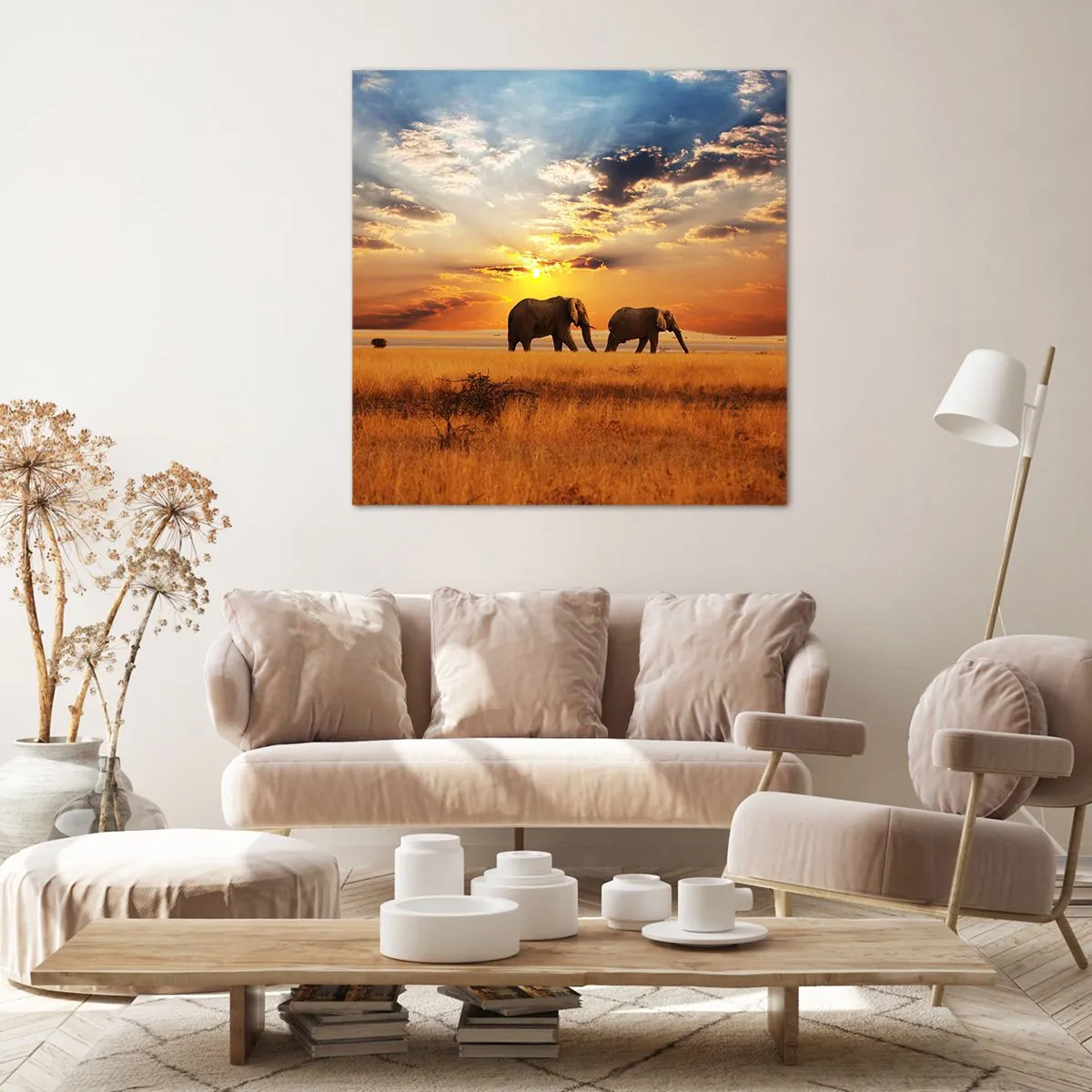 Quadro em tela - Caminhada em família - 70x70 cm