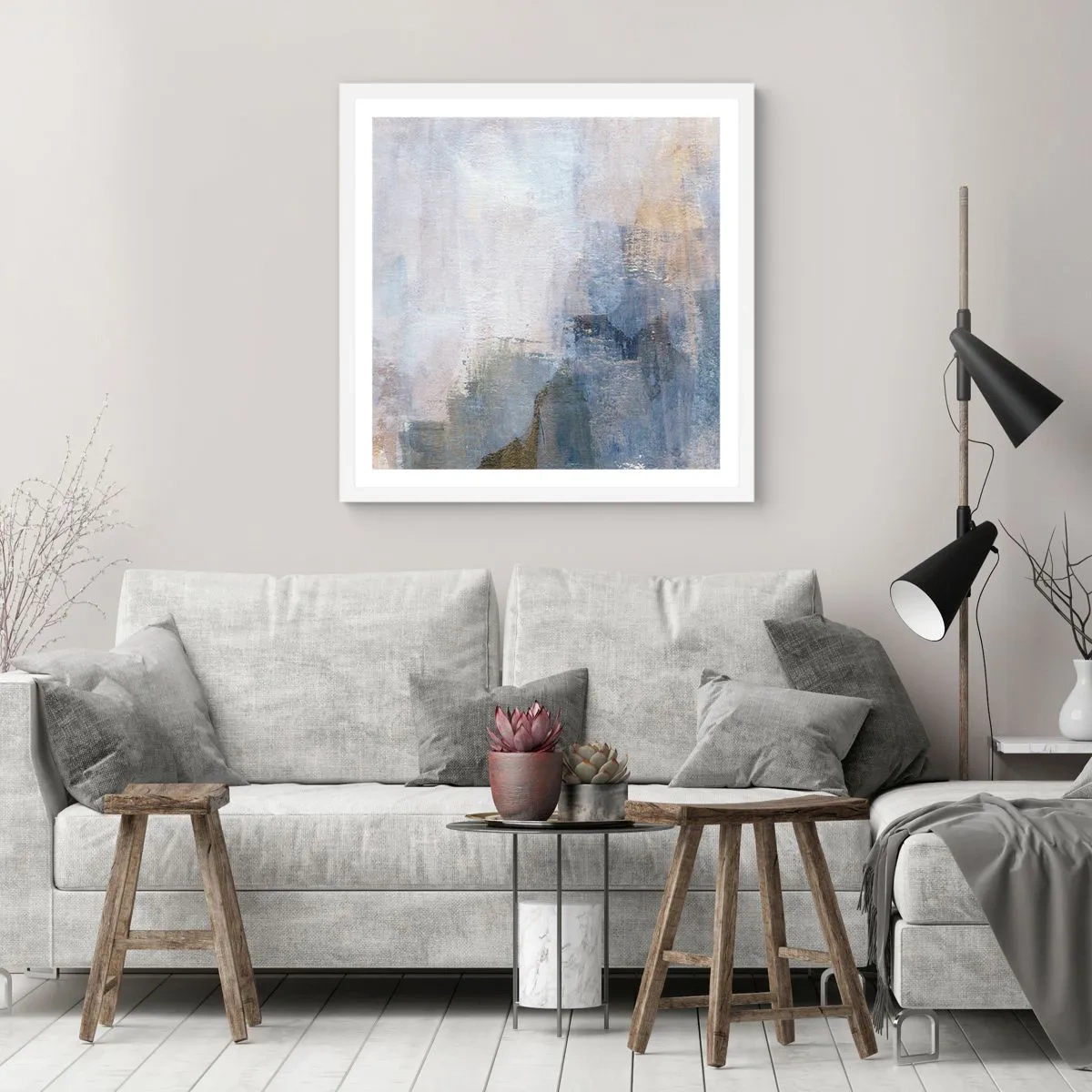 Pôster em moldura branca - Tons e acordes das cores - 30x30 cm