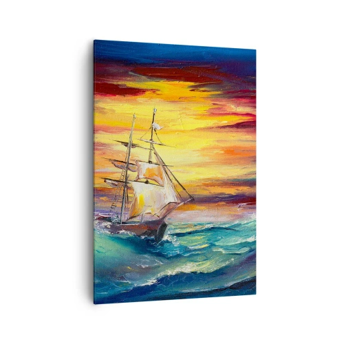 Quadro em tela - Corajosamente contra as ondas - 70x100 cm