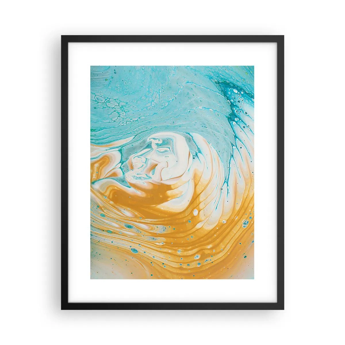 Pôster com moldura preta - Vórtice em pastel - 40x50 cm