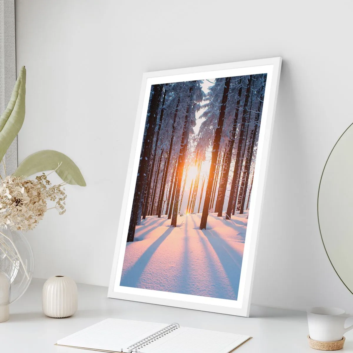 Pôster em moldura branca - Preto no branco - 40x50 cm