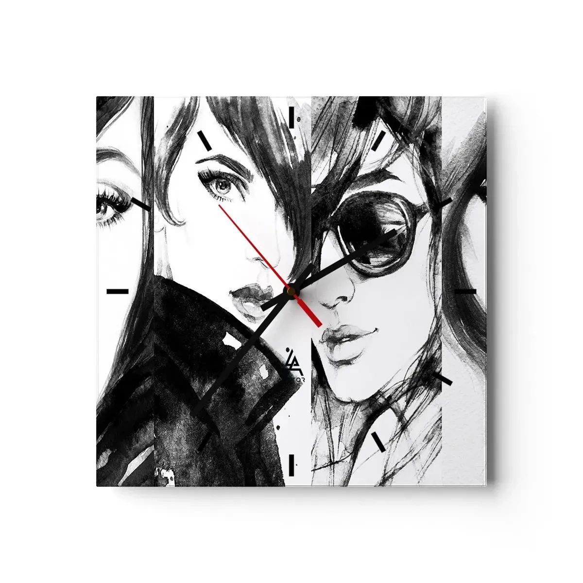 Relógio de parede - Relógio em vidro - Beleza multiplicada - 40x40 cm