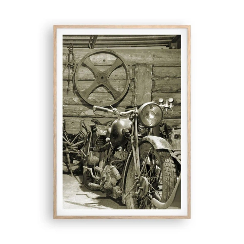 Pôster com moldura de carvalho claro - No depósito do tio Jorge - 70x100 cm