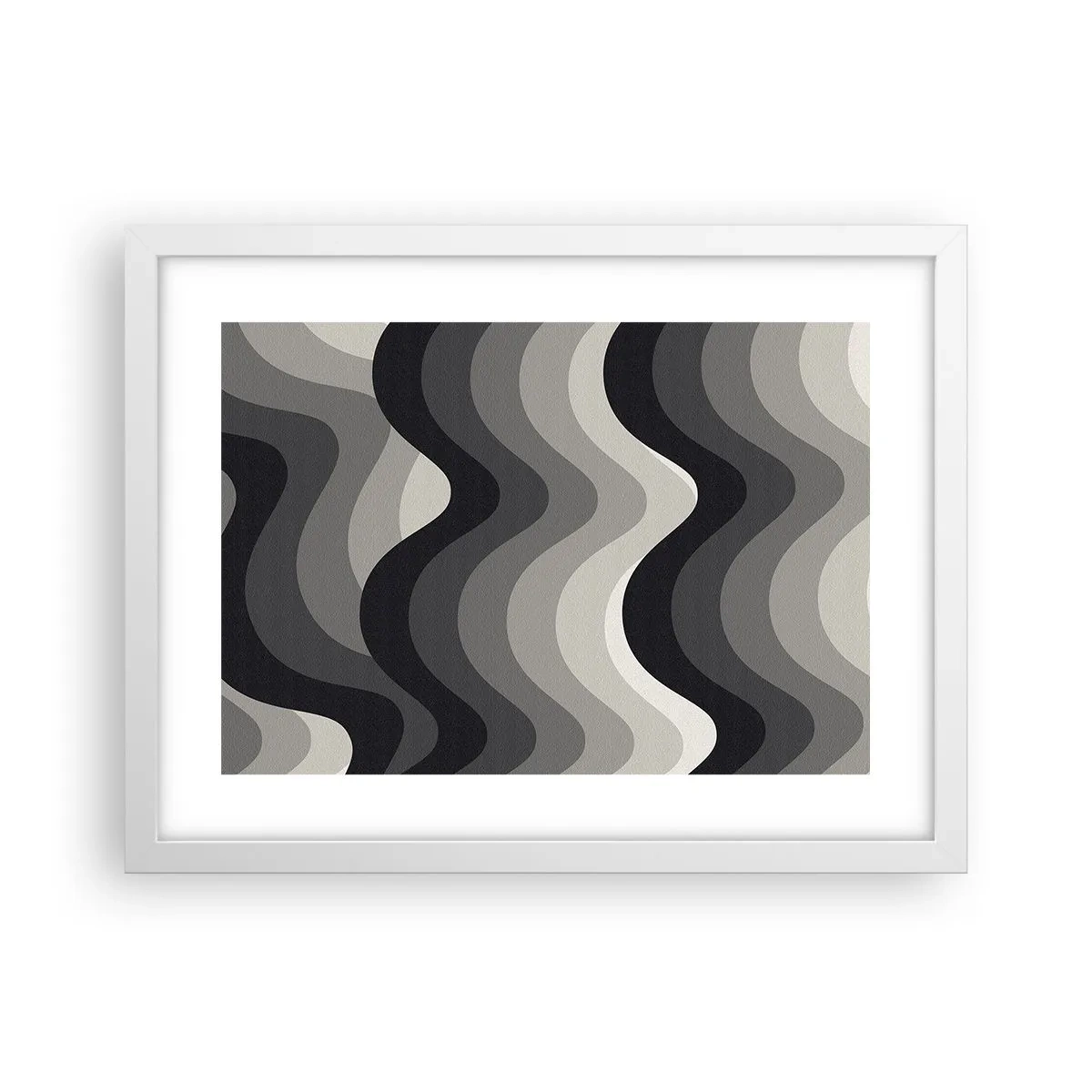 Pôster em moldura branca - Onda após onda - 40x30 cm