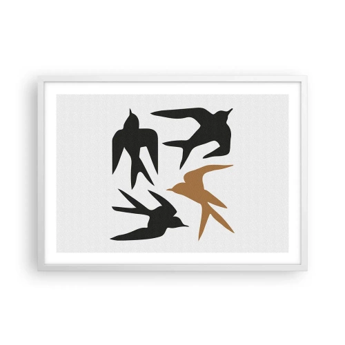 Pôster em moldura branca - Engula a diversão - 70x50 cm