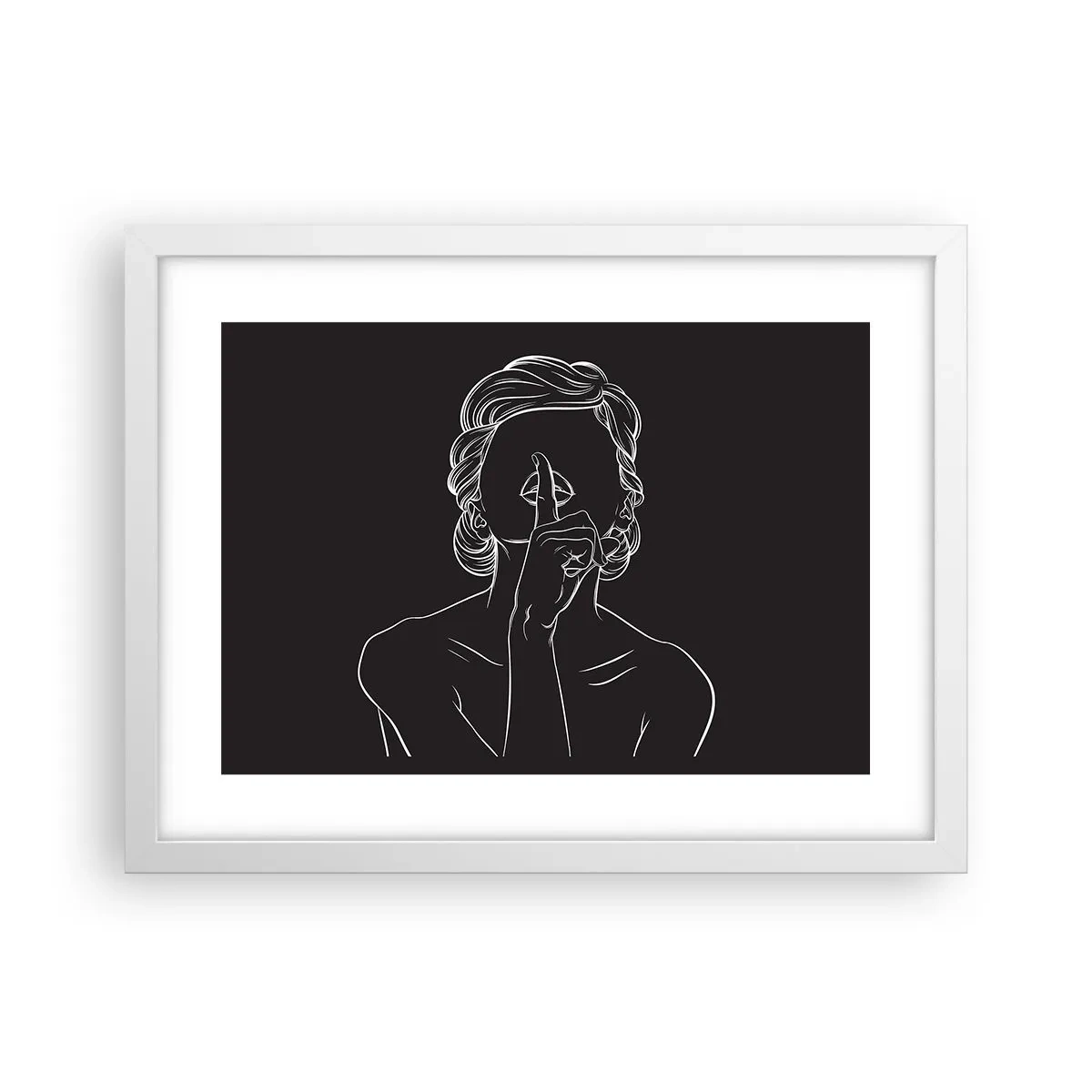 Pôster em moldura branca - A beleza floresce em silêncio - 40x30 cm