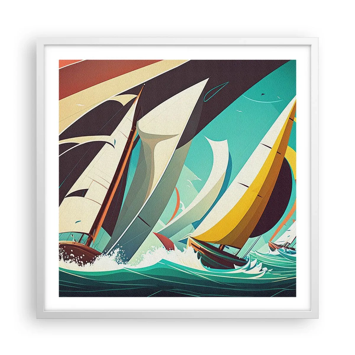 Pôster em moldura branca - Boa sorte com os elementos - 60x60 cm