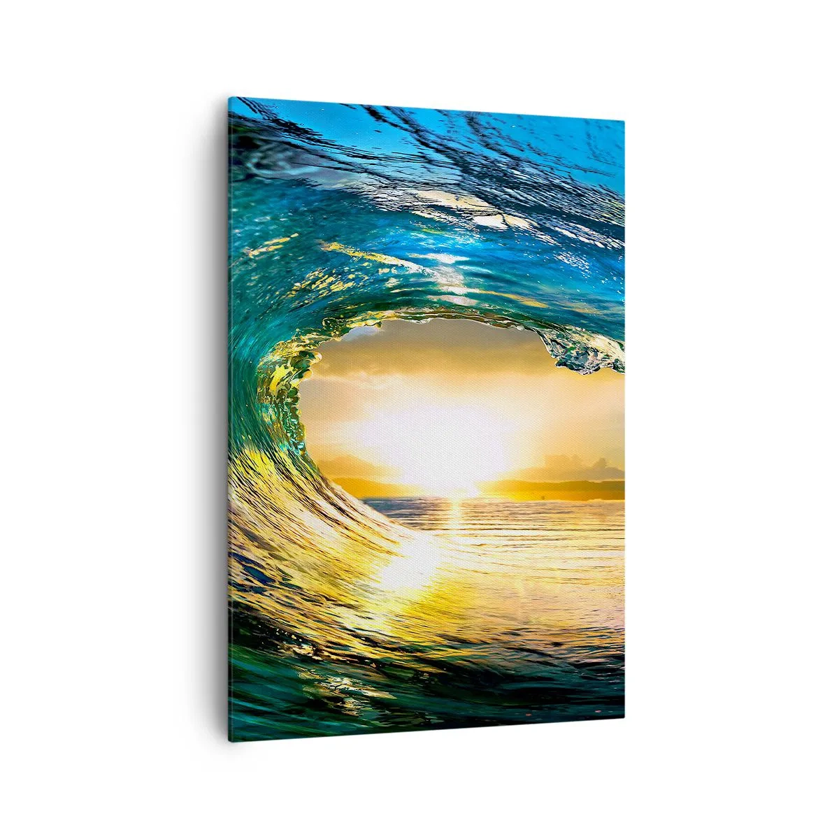 Quadro em tela - Em cristal esmeralda dourado - 70x100 cm