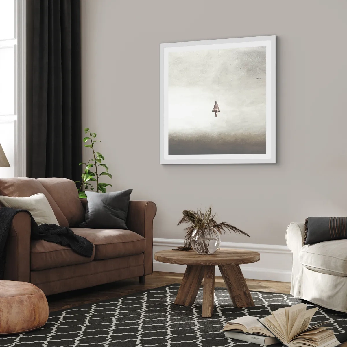 Pôster em moldura branca - A criança em nós - 50x50 cm