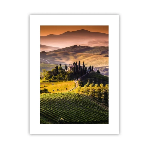 Pôster - Arcádia - Paisagem toscana - 30x40 cm