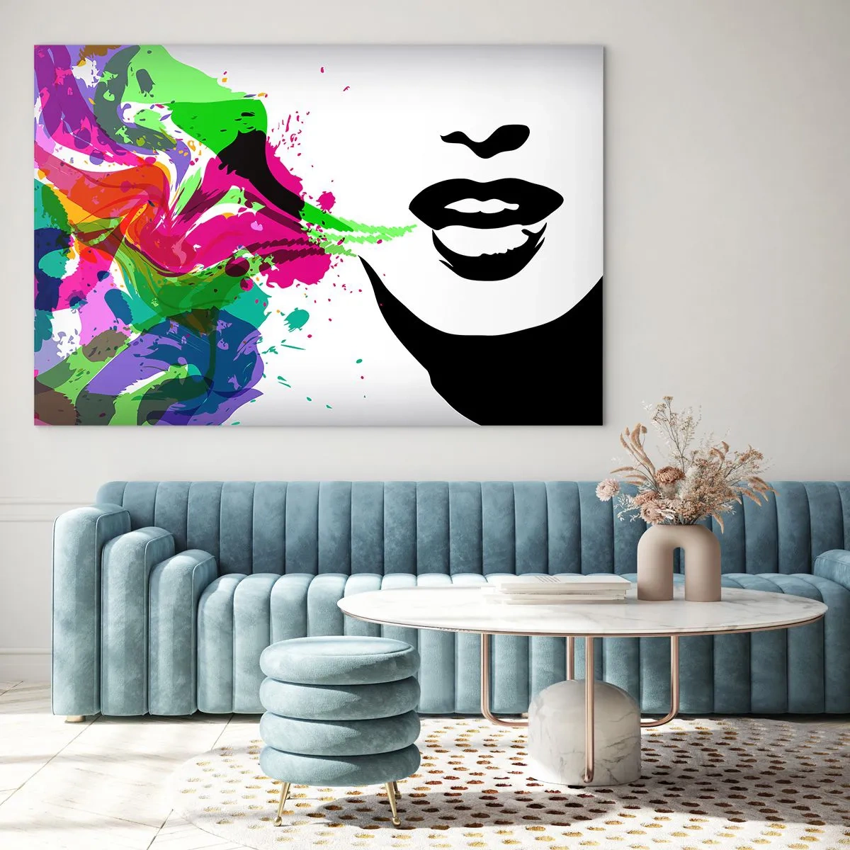 Quadro em vidro - Uma história nas cores do arco-íris - 100x70 cm