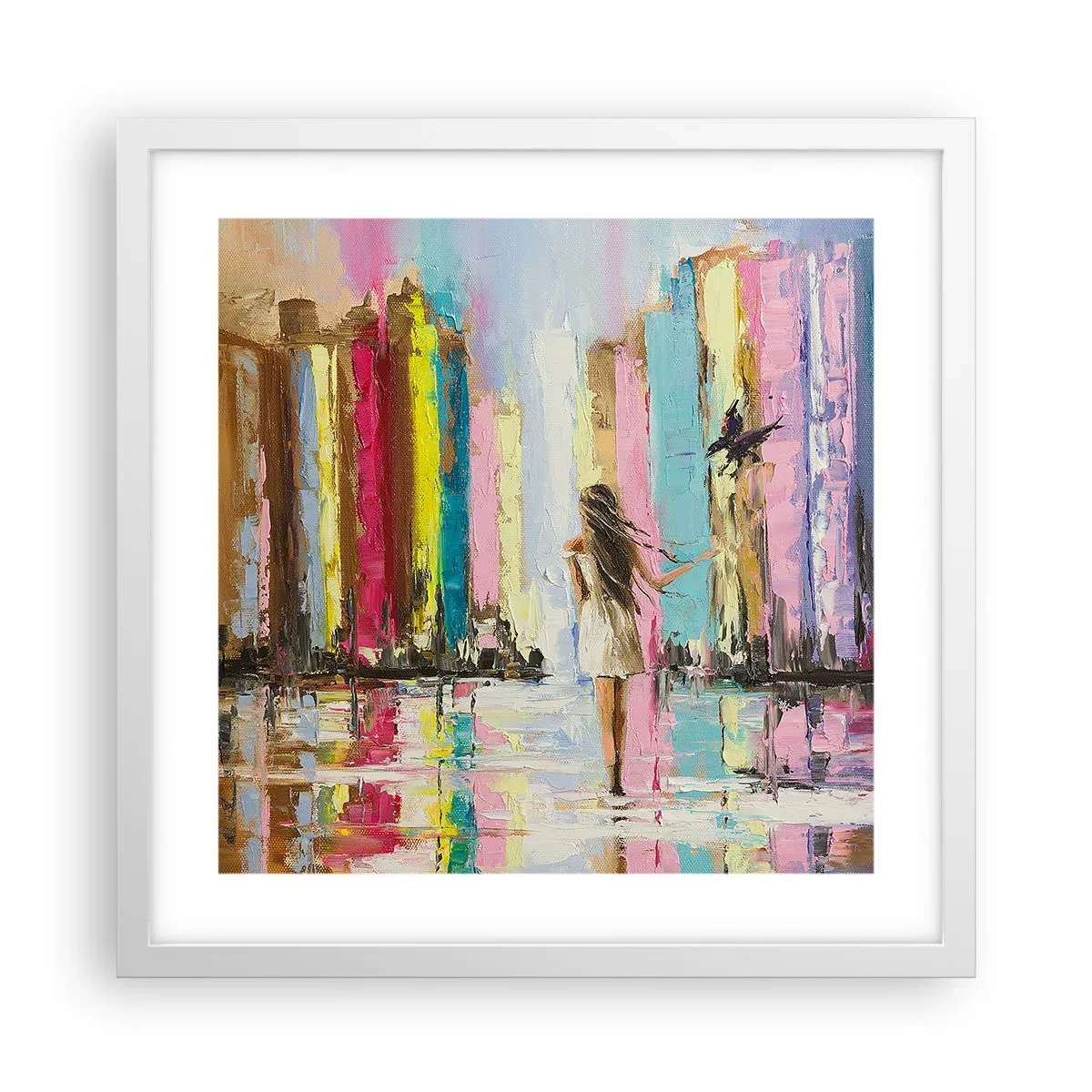 Pôster em moldura branca - Segue-me - 40x40 cm