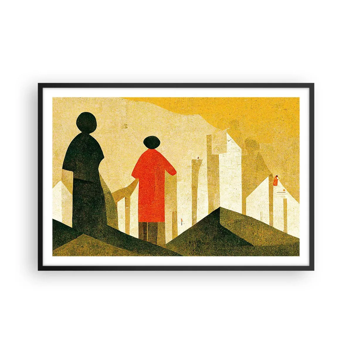 Pôster com moldura preta - Ainda há um longo caminho a percorrer - 91x61 cm