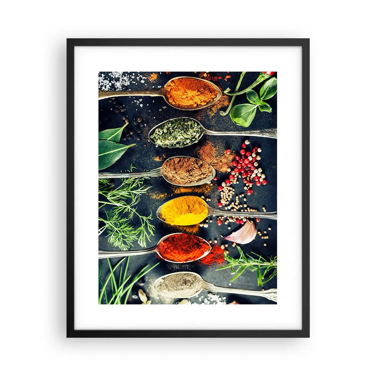 Pôster com moldura preta - Magia culinária - 40x50 cm