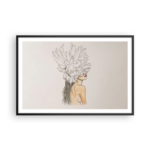 Pôster com moldura preta - Beleza coroada - 91x61 cm