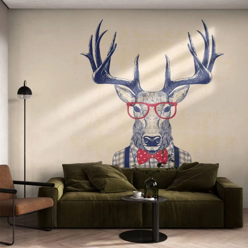 Papel de Parede Autocolante Deluxe Sticker - Extravagância engraçada - Abstração, Cervo, Moderno - 450x315 cm