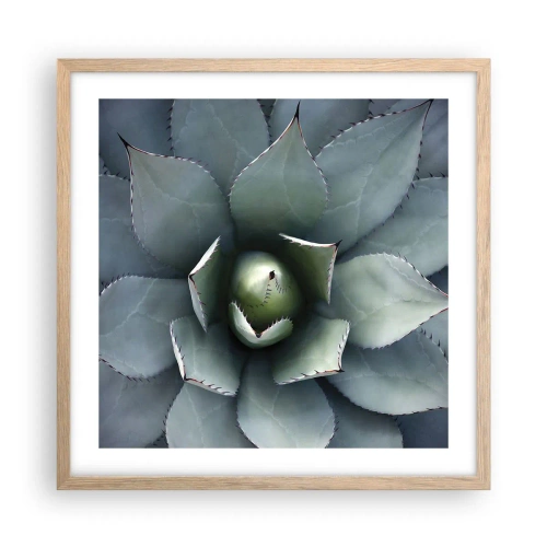 Pôster com moldura de carvalho claro - Atrai e adverte - 50x50 cm