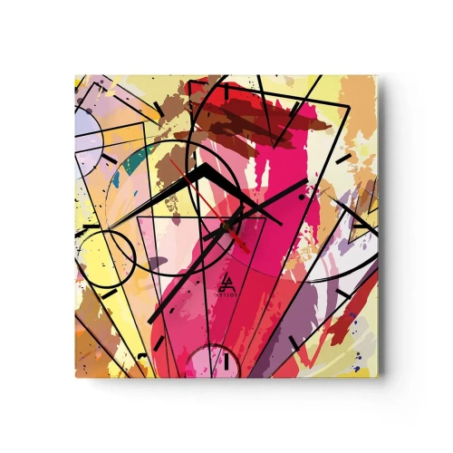 Relógio de parede - Relógio em vidro - Explosão - 30x30 cm