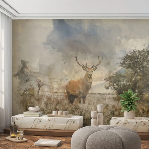 Papel de Parede Autocolante Deluxe Sticker - Dignidade - força - dignidade - Animais, Cervo, Paisagem - 200x140 cm