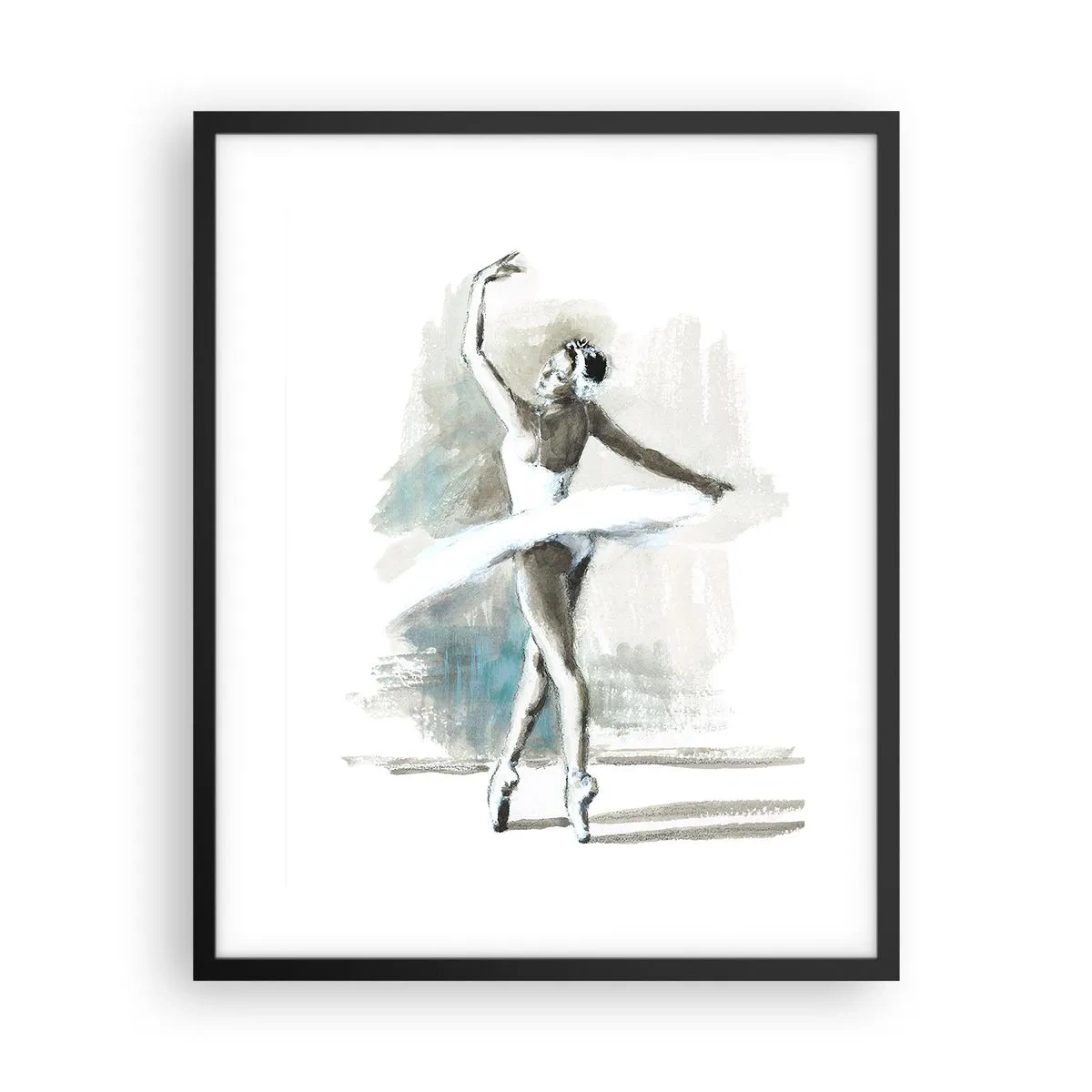 Pôster com moldura preta - Encantada num cisne - 40x50 cm
