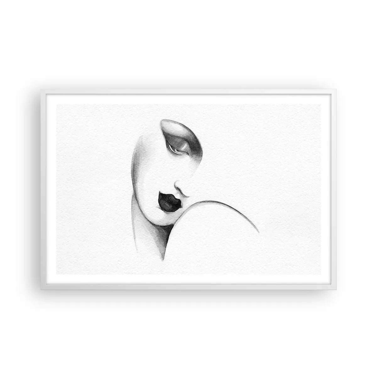 Pôster em moldura branca - No estilo de Łempicka - 91x61 cm