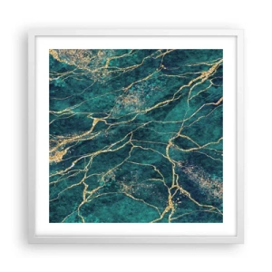Pôster em moldura branca - Veia dourada - 50x50 cm