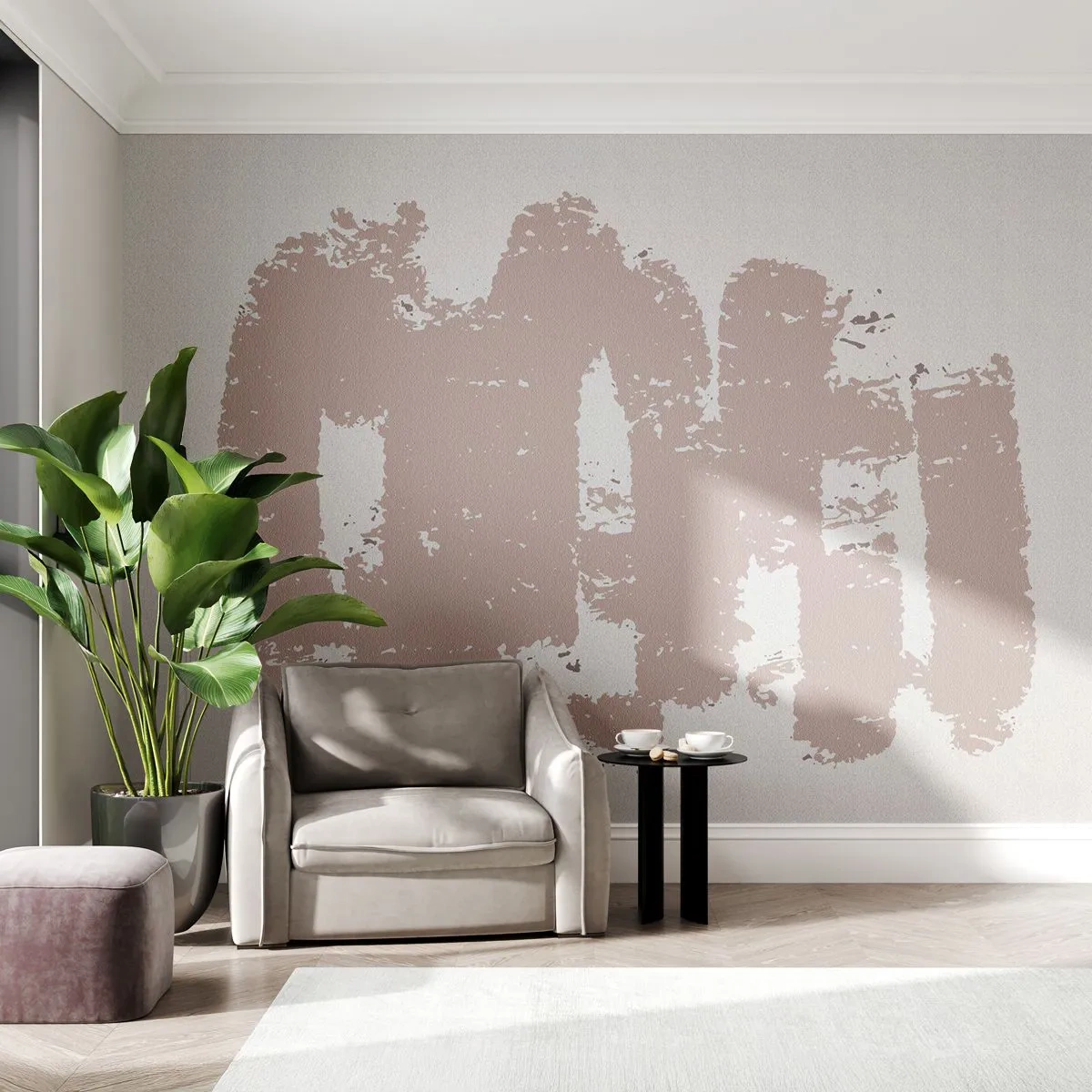 Papel de Parede Autocolante Deluxe Sticker - Abstração em rosa suave - Abstração, Vazio, Minimalismo - 450x315 cm