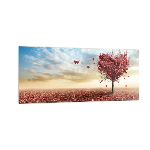 Quadro em vidro - Ame também o outono - 100x40 cm