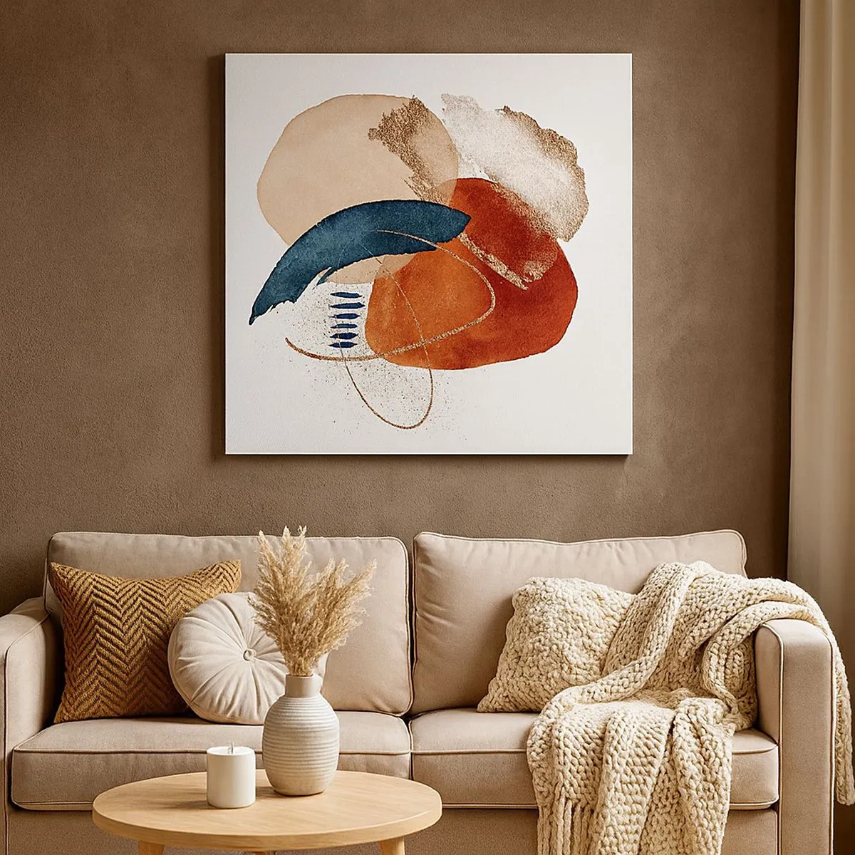 Quadro em tela - Composição oval - 30x30 cm