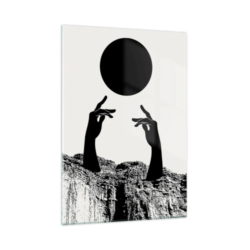 Quadro em vidro - Composição surrealista: o sol e o resto - 50x70 cm