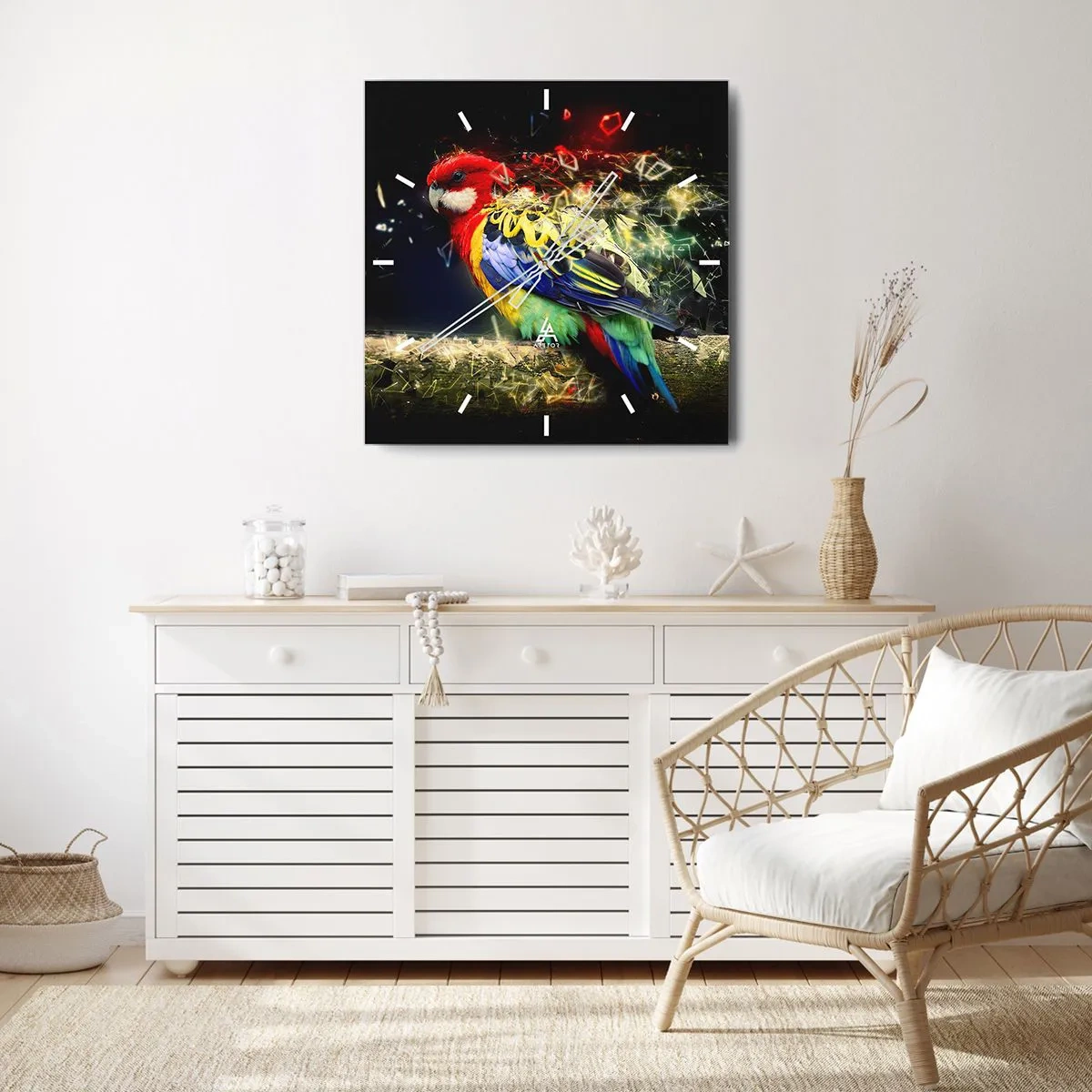 Relógio de parede - Relógio em vidro - O mensageiro do Brilho - 30x30 cm