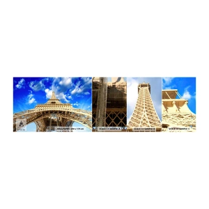 Amostra de Papel de Parede Standard Eco - Alcançando o céu e as nuvens - Cidade, Paris, Torre Eiffel - 100x30 cm