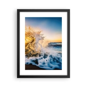 Pôster com moldura preta - Diversão na areia - 30x40 cm