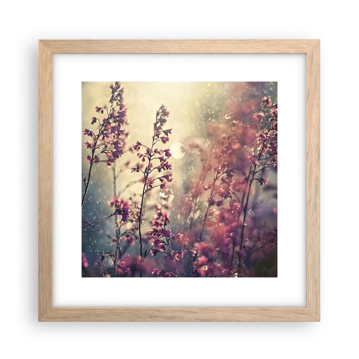 Pôster com moldura de carvalho claro - Jardim Secreto - 30x30 cm