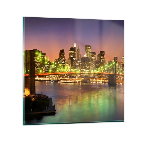 Quadro em vidro - Aqui a luz nunca se apaga - 40x40 cm