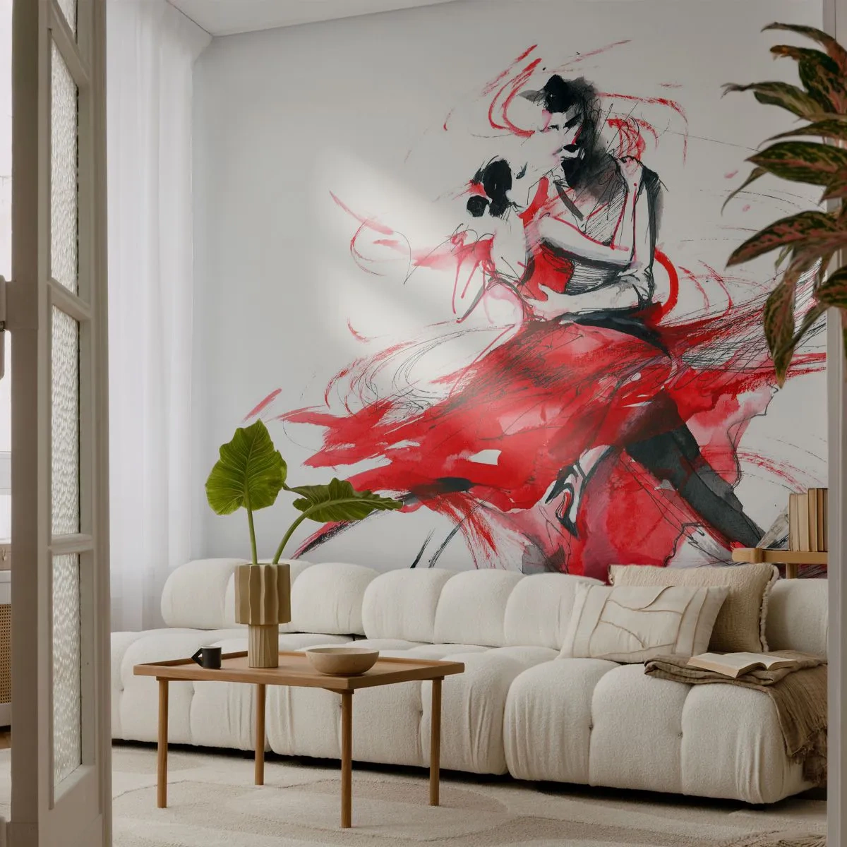 Papel de Parede Premium Canvas - Tango - o ritmo da paixão - Abstração, Dança, Dançarino - 300x210 cm