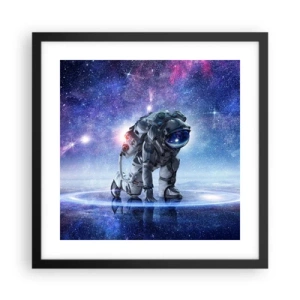 Pôster com moldura preta - Céu estrelado acima de mim - 40x40 cm