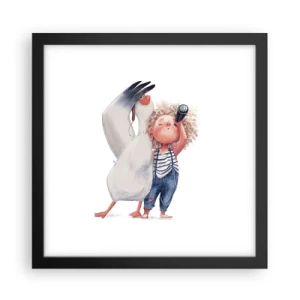 Pôster com moldura preta - O itinerário da grande viagem - 30x30 cm