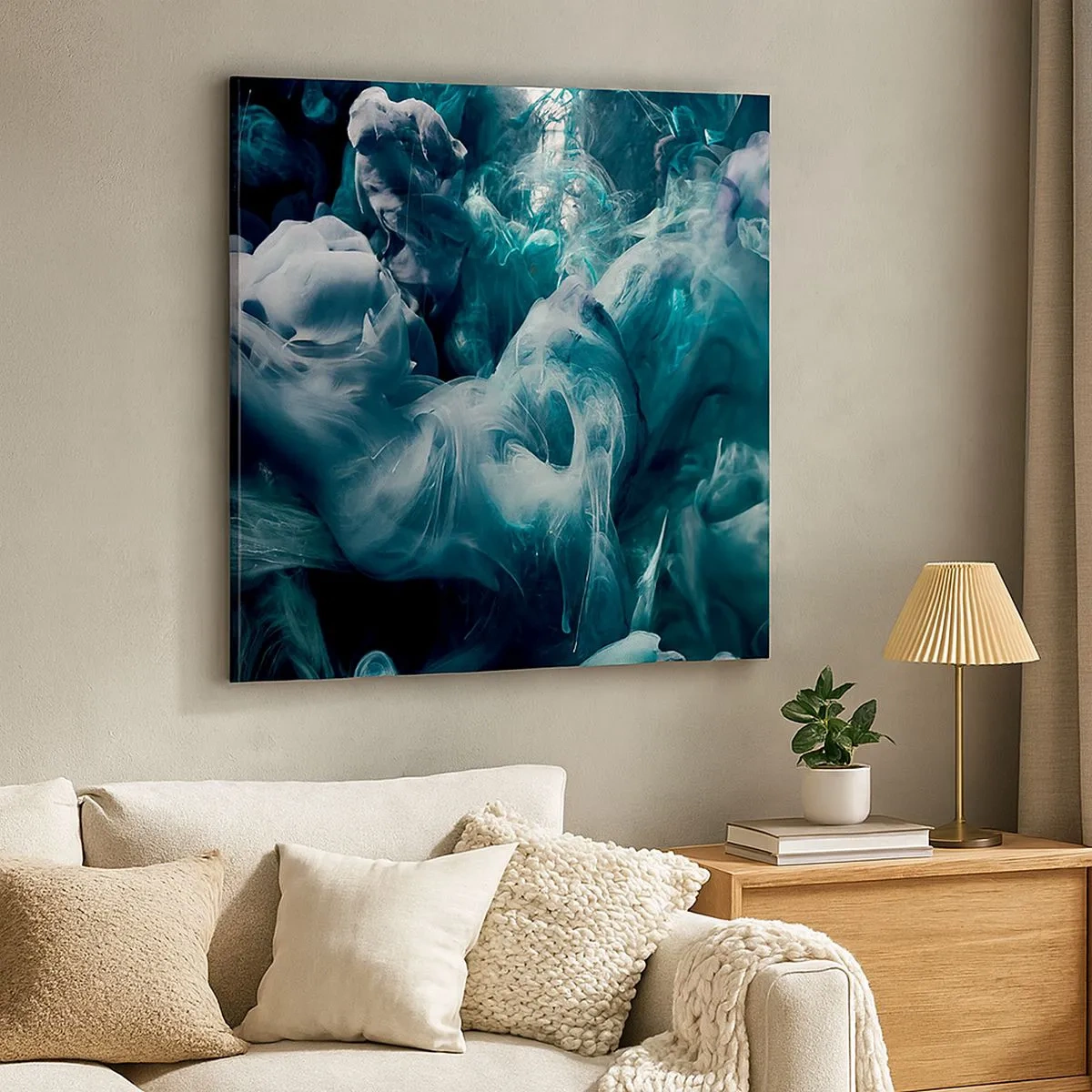 Quadro em tela - Movimento de cores - 30x30 cm