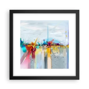 Pôster com moldura preta - Ponte da alegria sobre o rio da vida - 30x30 cm