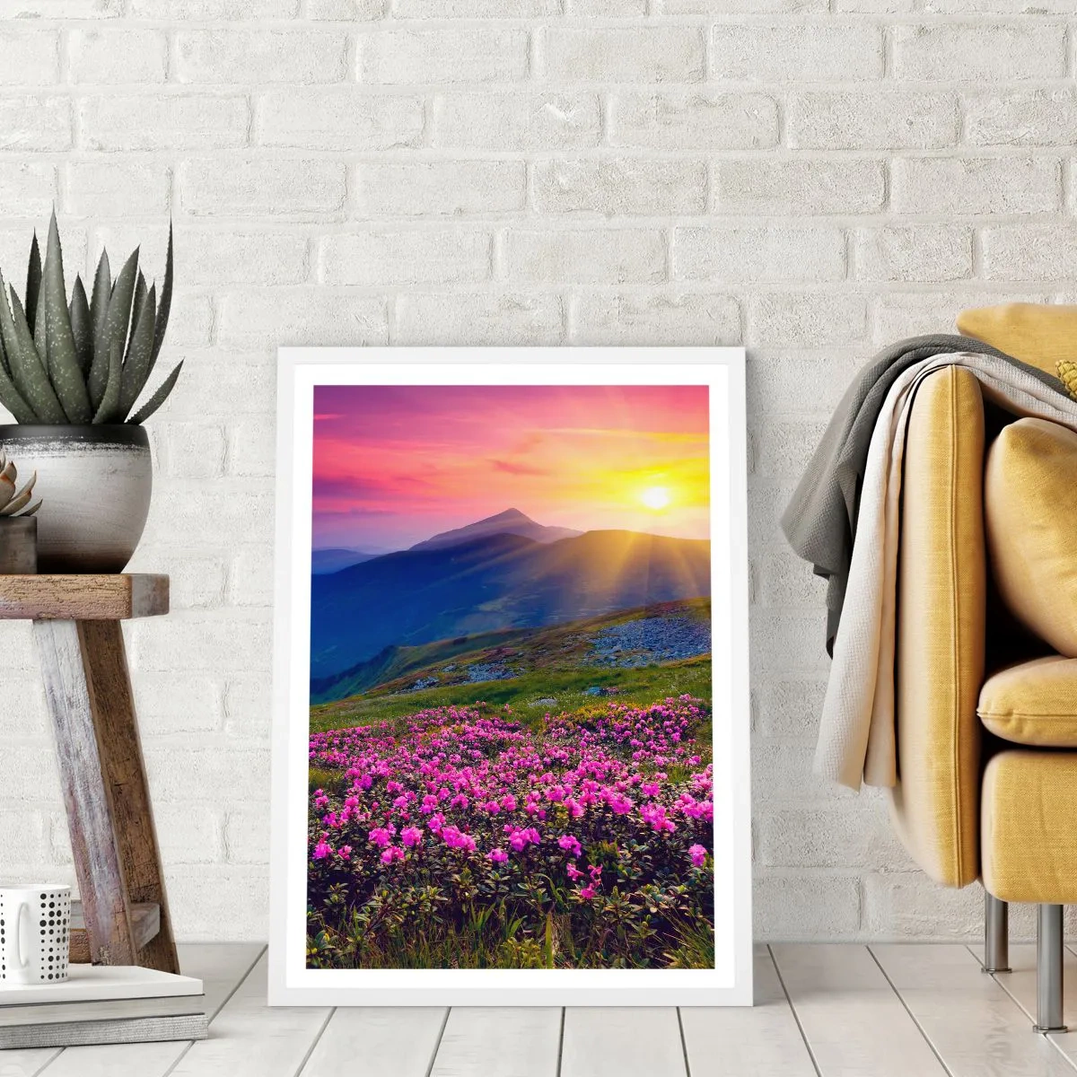 Pôster em moldura branca - …Cheiro de pinheiros e ervas da montanha - 50x70 cm