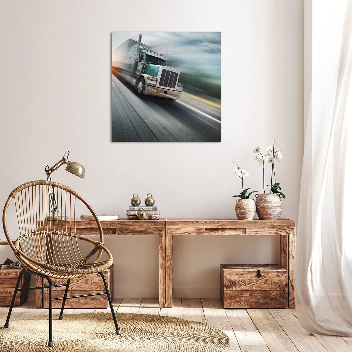 Quadro em tela - Gigante americano com pressa - 70x70 cm