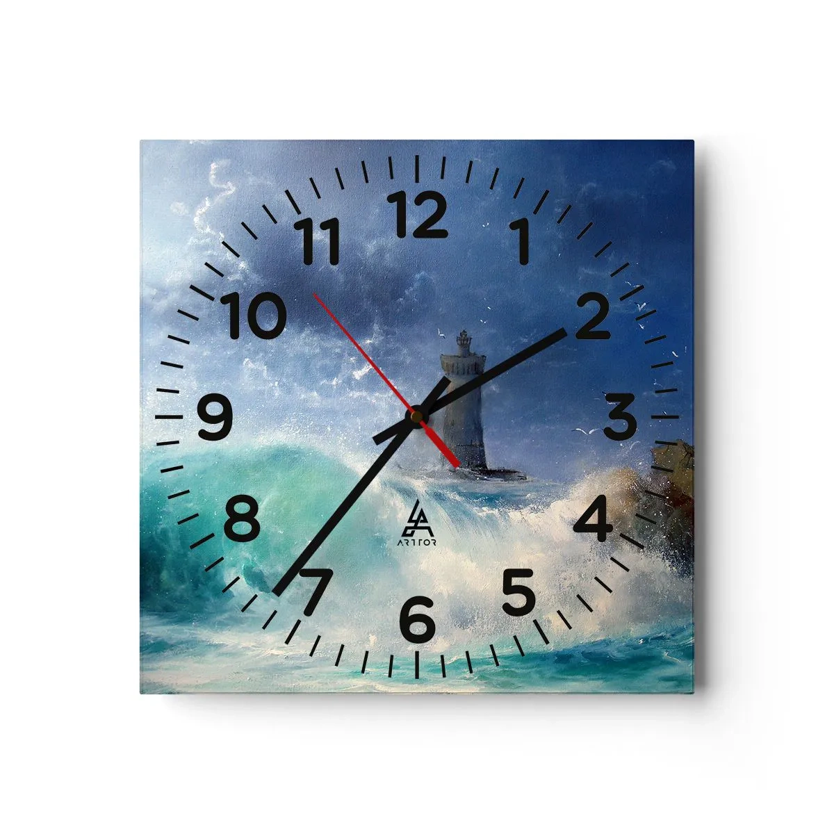 Relógio de parede - Relógio em vidro - Na guarda contra os elementos da natureza - 40x40 cm