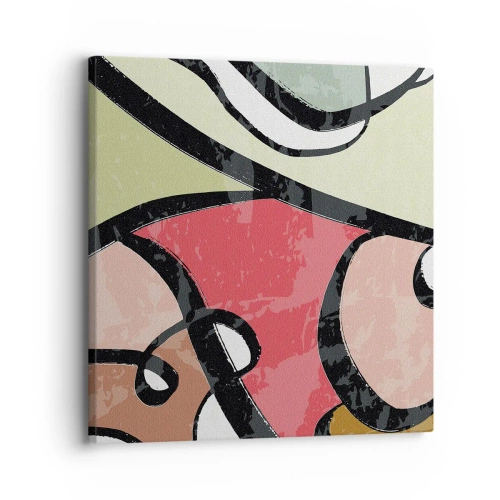 Quadro em tela - Piruetas entre cores - 30x30 cm