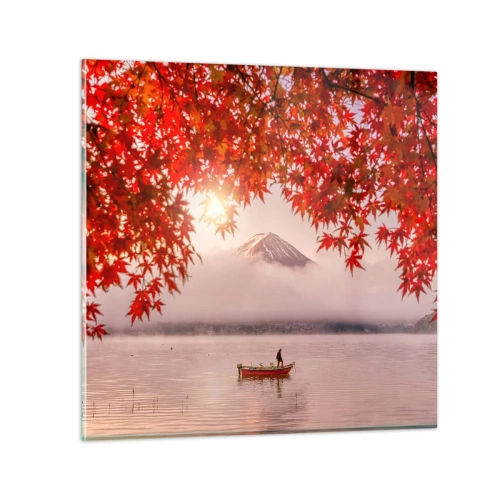 Quadro em vidro - No clima japonês - 30x30 cm