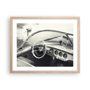 Pôster com moldura de carvalho claro - Tempo para os ricos - 50x40 cm