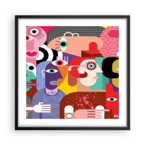 Pôster com moldura preta - Viemos da parte do Sr. Picasso - 50x50 cm