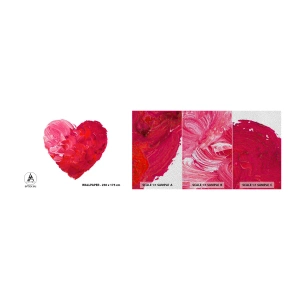 Amostra de papel de parede Premium Sand - All you need is love - Abstração, Coração vermelho, Símbolo do Amor - 100x30 cm