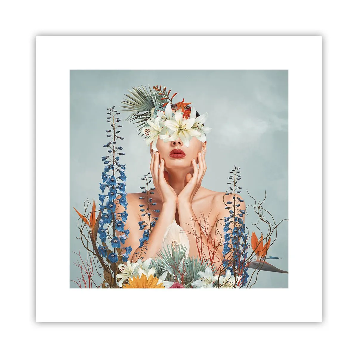 Pôster - Mulher – flor - 30x30 cm