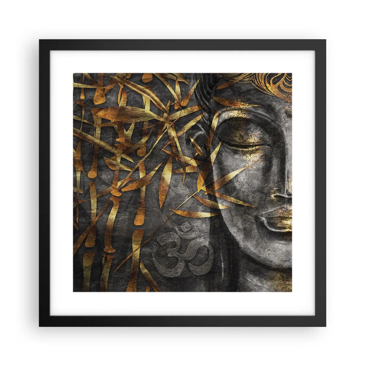 Pôster com moldura preta - Sinta a paz - 40x40 cm